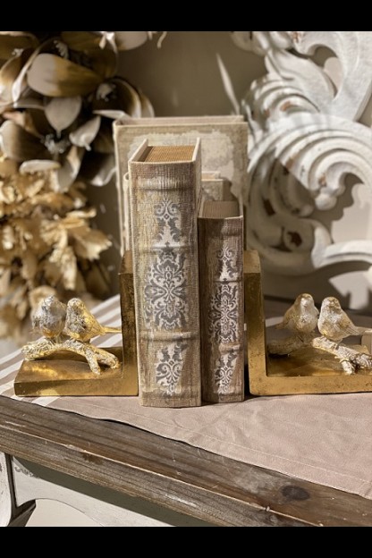  OUT OF STOCK SET OF 2 GOLDEN BIRD BOOKENDS [901357]